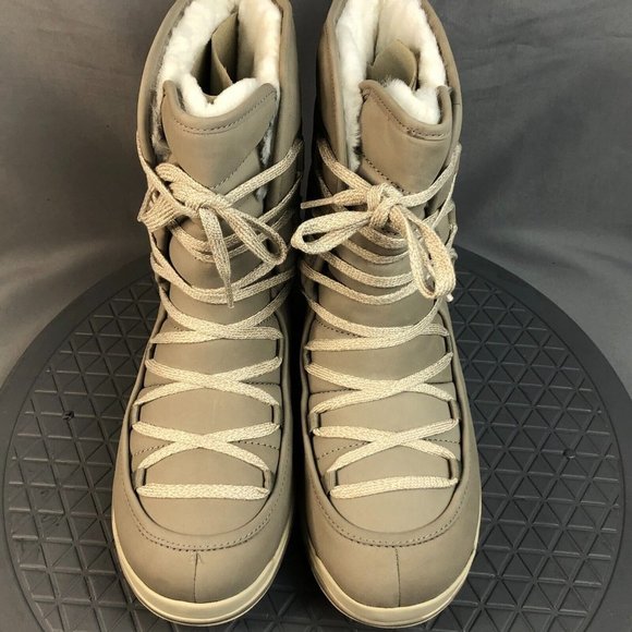 Merrell Snowcreek Cozy Womens 9 Waterproof Leather Mid Snow Boots Moon Ocre - Picture 3 of 12